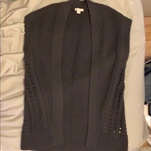 Gap Sleeveless dark gray open front cardigan